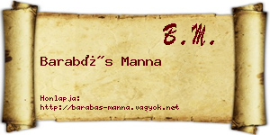Barabás Manna névjegykártya